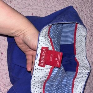 Merona Vibrant Blue Skirt with Red and White Details